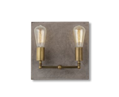 Factory Sconce- Double / Aged Brass